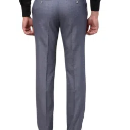Raymond Blue Contemporary Fit Texture Trousers image 2