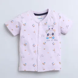 Bumzee Kids Lavender Cotton Printed Jabla Set image 2