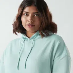 Bewakoof Green Relaxed Fit Hoodie image 5