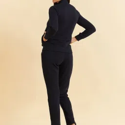 Sweet Dreams Navy Blue Regular Fit Solid Tracksuit image 2