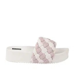 Shoetopia Kids Pink & White Casual Slides image 1