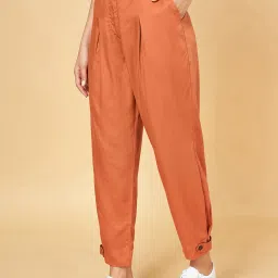 Honey by Pantaloons Rust Pleated Pants image 1