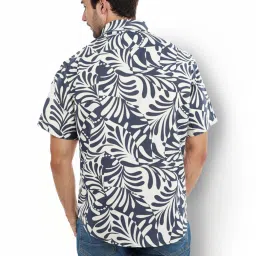 celio Celio* Navy Regular Fit Printed Shirt image 2