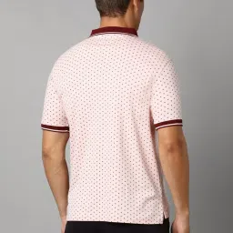 Louis Philippe Peach Regular Fit Printed Polo T-Shirt image 2