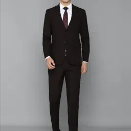 Louis Philippe Black Slim Fit Checks Two Piece Suit-picture-43