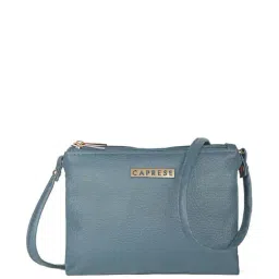 Caprese Blue Solid Medium Sling Handbag-picture-16