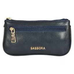 SASSORA JAY Navy Small Leather Key Pouch image 2