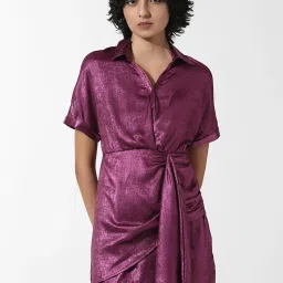 Only Purple Regular Fit Wrap Dress image 2