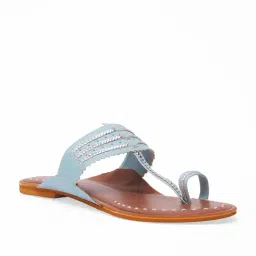 Eridani Women's Anya Blue Toe Ring Sandals-picture-39
