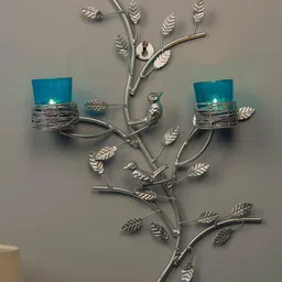 Homesake Turquoise Blue & Silver-Toned Tree-Shaped Candle Holders-image-38