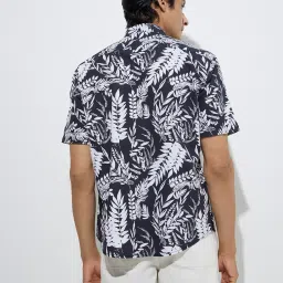 WES Casuals by Westside Charcoal Printed Relaxed-Fit Cotton Shirt image 2