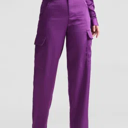 Only Purple Regular Fit High Rise Cargo image 1