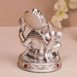 Art Street Polyresin Silver Ganesh Ji Statue Showpiece Idol image 2