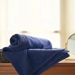 Pure Home and Living Blue Cotton Sheared Bath Towel image 2