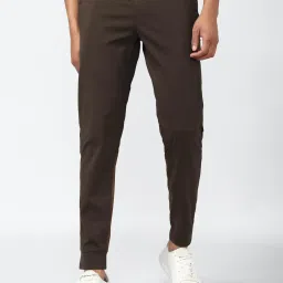 Van Heusen Flex Brown Slim Fit Solid Joggers image 1