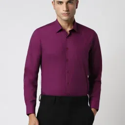 Van Heusen Purple Cotton Slim Fit Shirt image 1