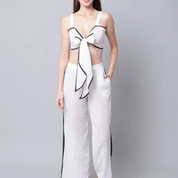 aoba Erotissch White Plain Beachwear Co-Ord Set image 1