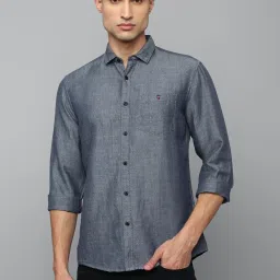 Louis Philippe Jeans Grey Slim Fit Self Pattern Shirt image 1