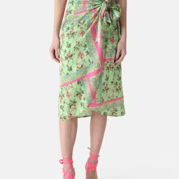 Kazo Green Printed Midi Skirt image 1