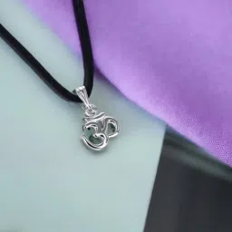 Taraash 92.5 Sterling Silver Om Thread Pendant For Kids image 1