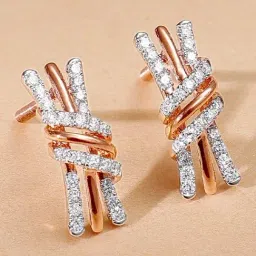 GIVA Lab Grown Diamond 18k (750) Gold Earrings for Women-image-78