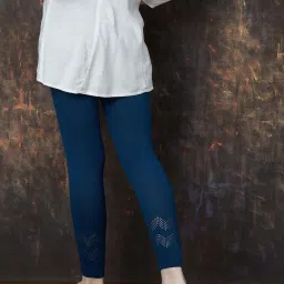 Melange By Lifestyle Blue Regular Fit Leggings image 2