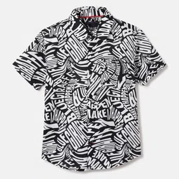 Blue Giraffe Boys Opaque Printed Casual Shirt-picture-26