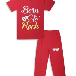 Vimal Jonney Kids Red & Yellow Printed T-Shirt Set image 2