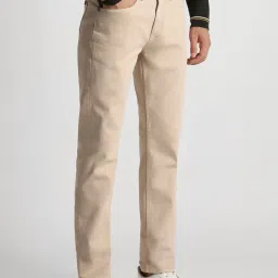 Louis Philippe Beige Cotton Slim Fit Jeans image 2