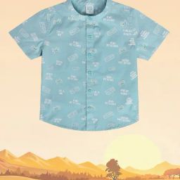MINIKLUB Boys Blue Printed Shirt-picture-32