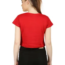 Appulse Red Cotton Slim Fit Crop Top image 2