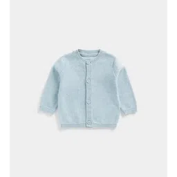 Mothercare Kids Sky Blue Solid Full Sleeves Sweater image 1