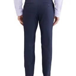 Raymond Blue Slim Fit Self Pattern Trousers image 2
