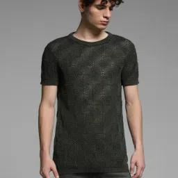 Jack & Jones Green Cotton Regular Fit Checks T-Shirt-picture-33