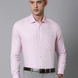 Louis Philippe Pink Cotton Regular Fit Shirt image 1