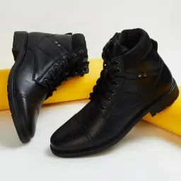 Code by Lifestyle Men's Black Derby Boots-image-14