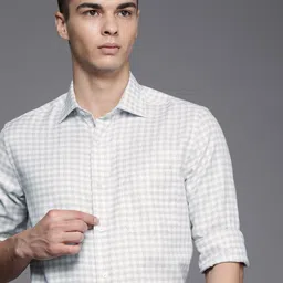 Louis Philippe Permapress Men Classic Fit Pure Cotton Tartan Checks Wrinkle Free Formal Shirt-picture-35