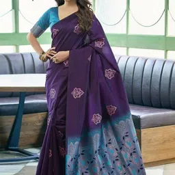 GHAN SALS Ethnic Motifs Zari Organza Baluchari Saree-picture-28