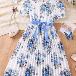 Bolly Lounge Girls Blue Floral Party Dress-image-15