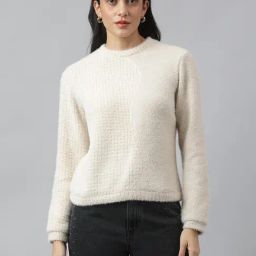Latin Quarters Beige Nylon Regular fit Solid Sweater-picture-46
