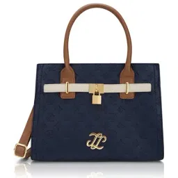 LAVIE Signature Navy Taos Textured Medium Leather Satchel image 2