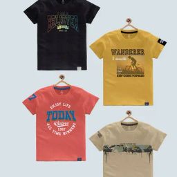 Codez Kids Multicolor Printed T-Shirt (Pack Of 4)-picture-0