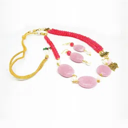Jaya Vision Jewelry Unisex Pink Jewellery Set-image-46