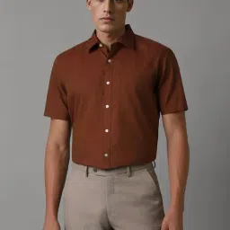 Louis Philippe Brown Cotton Regular Fit Printed Shirt-image-69