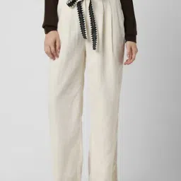 Van Heusen Off-White Mid Rise Flared Trousers-picture-36
