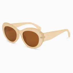 Kazo Brown UV Protection Oversize Irregular Sunglasses for Women-image-98