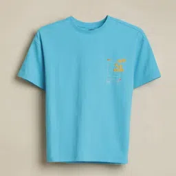 Allen Solly Boys Blue Cotton Regular Fit Graphic Print T-Shirt-picture-42