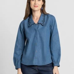 SHAYE Blue Regular Fit Shirt-picture-19