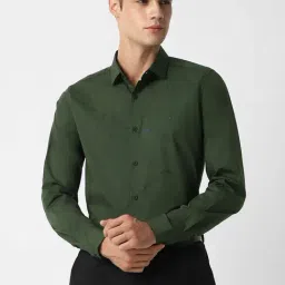 Allen Solly Olive Slim Fit Shirt-image-2