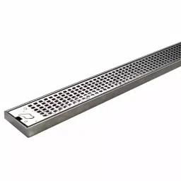 Chilly Squares 300x100x30 mm Beaded Drain Channel Glossy Finish Silver, SC-SQ-300100 image 1